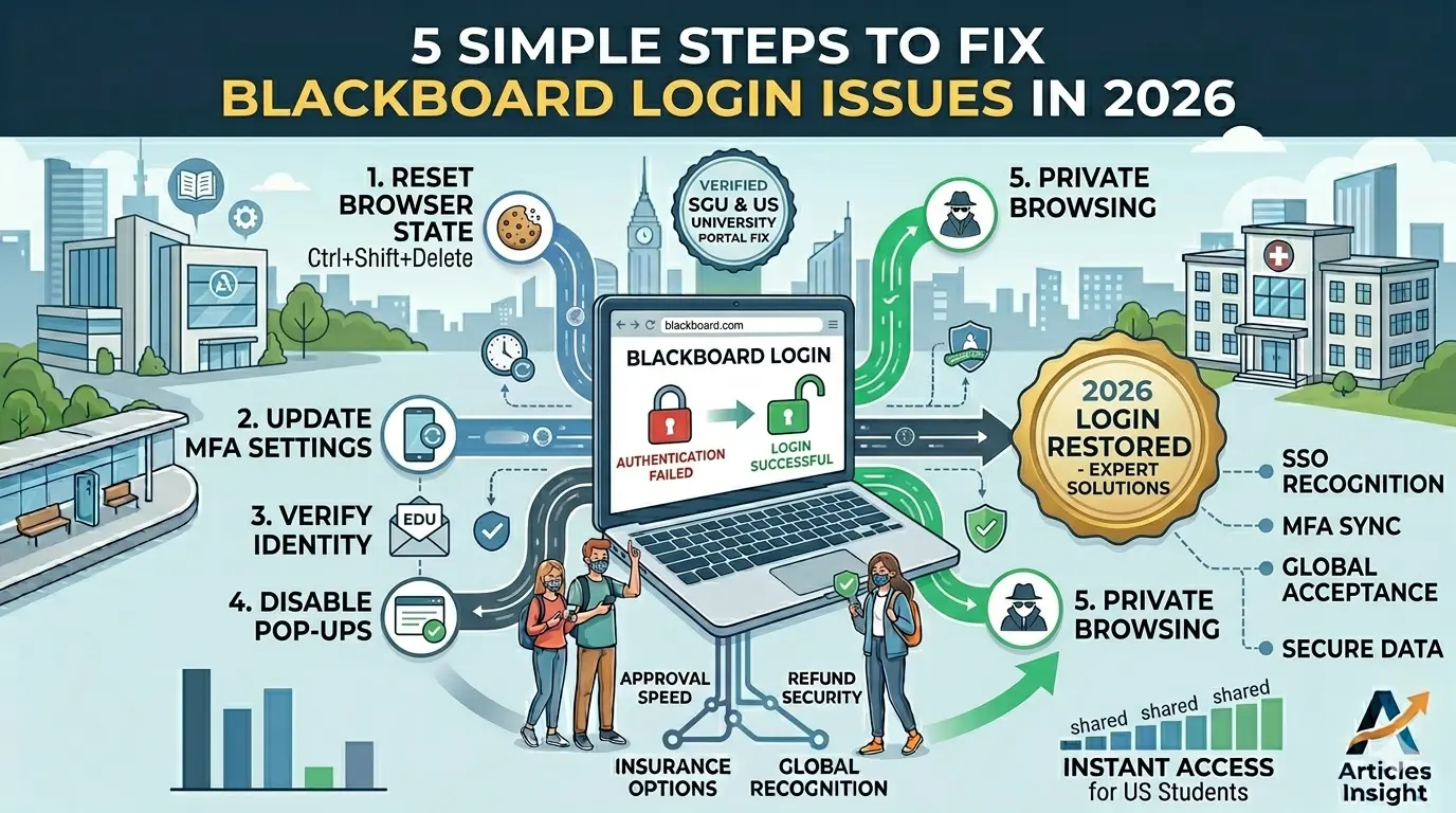 5 Simple Steps to Fix Blackboard Login Issues 2026: Pro Technician's Secret Steps Infographic by Articles Insight